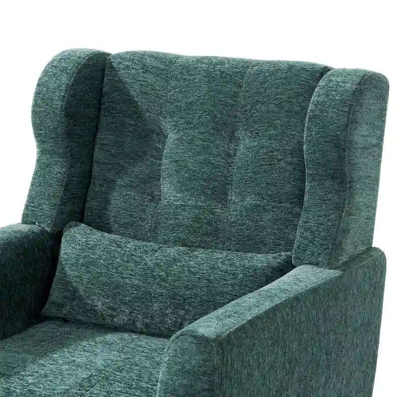 Fauteuil d'appoint en tissu chenille avec accoudoirs