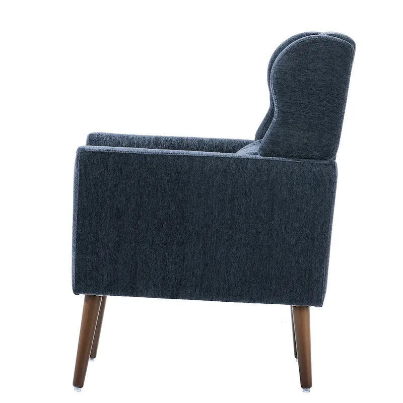 Fauteuil d'appoint en tissu chenille avec accoudoirs
