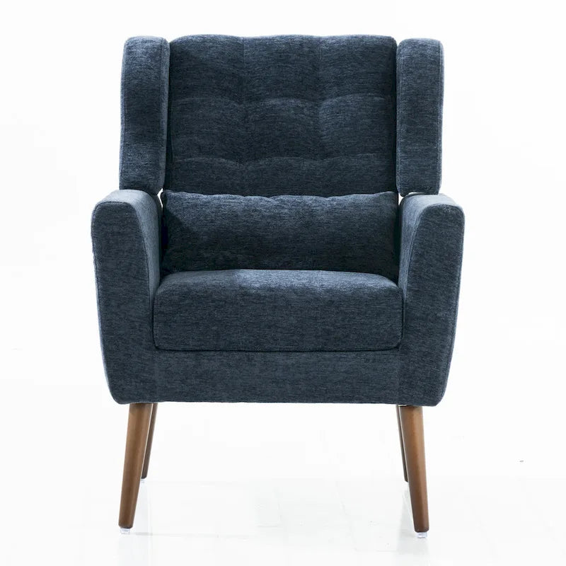 Fauteuil d'appoint en tissu chenille avec accoudoirs