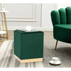 Pouffe repose-pieds Adeco tabouret coiffeuse avec garniture dorée