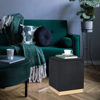 Pouffe repose-pieds Adeco tabouret coiffeuse avec garniture dorée