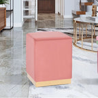 Pouffe repose-pieds Adeco tabouret coiffeuse avec garniture dorée