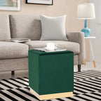 Pouffe repose-pieds Adeco tabouret coiffeuse avec garniture dorée
