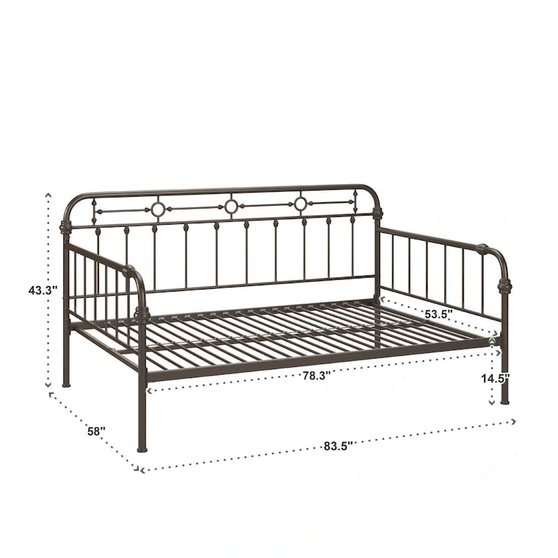 Lit de repos pleine grandeur en métal bronze Darren par iNSPIRE Q Classic