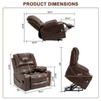 Fauteuil inclinable électrique surdimensionné Fauteuil élévateur électrique pour personnes âgées, 180 kg