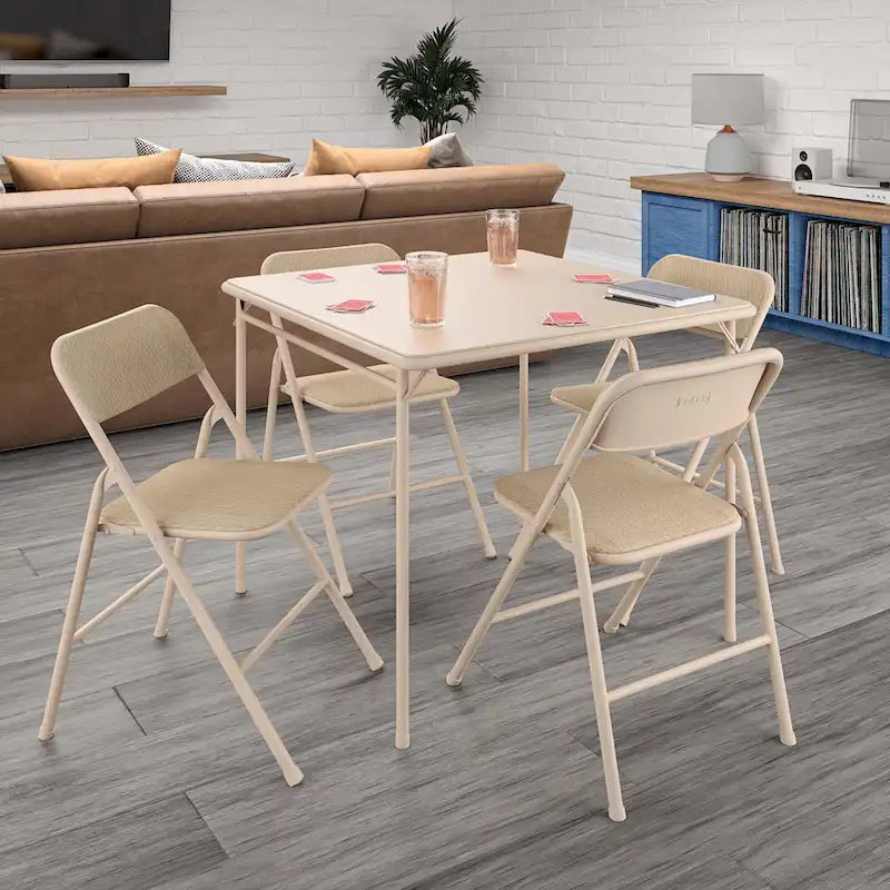 Ensemble table pliante en vinyle et chaises en tissu 5 pièces COSCO - 5 pièces