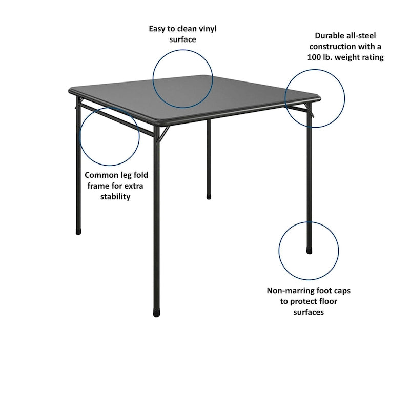 Ensemble table pliante en vinyle et chaises en tissu 5 pièces COSCO - 5 pièces