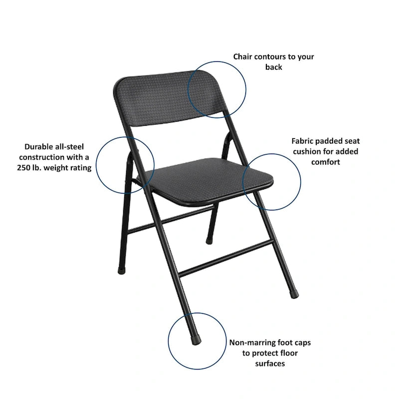 Ensemble table pliante en vinyle et chaises en tissu 5 pièces COSCO - 5 pièces
