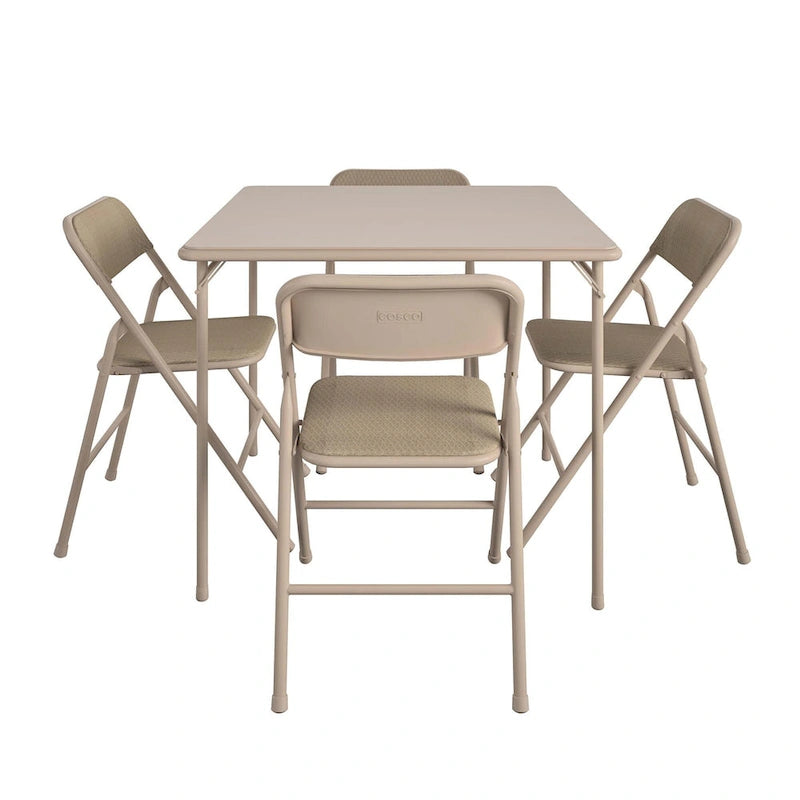 Ensemble table pliante en vinyle et chaises en tissu 5 pièces COSCO - 5 pièces