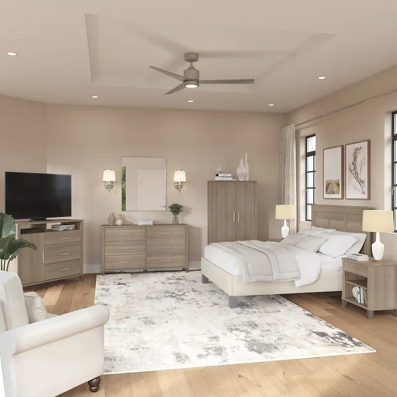 Ensemble de chambre 6 pièces pleine/grand lit Somerset par Bush Furniture