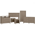 Ensemble de chambre 6 pièces pleine/grand lit Somerset par Bush Furniture