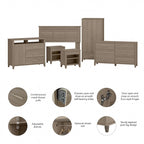 Ensemble de chambre 6 pièces pleine/grand lit Somerset par Bush Furniture