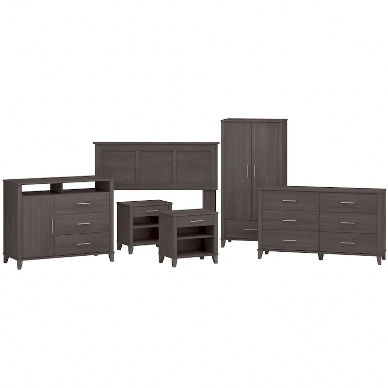 Ensemble de chambre 6 pièces pleine/grand lit Somerset par Bush Furniture