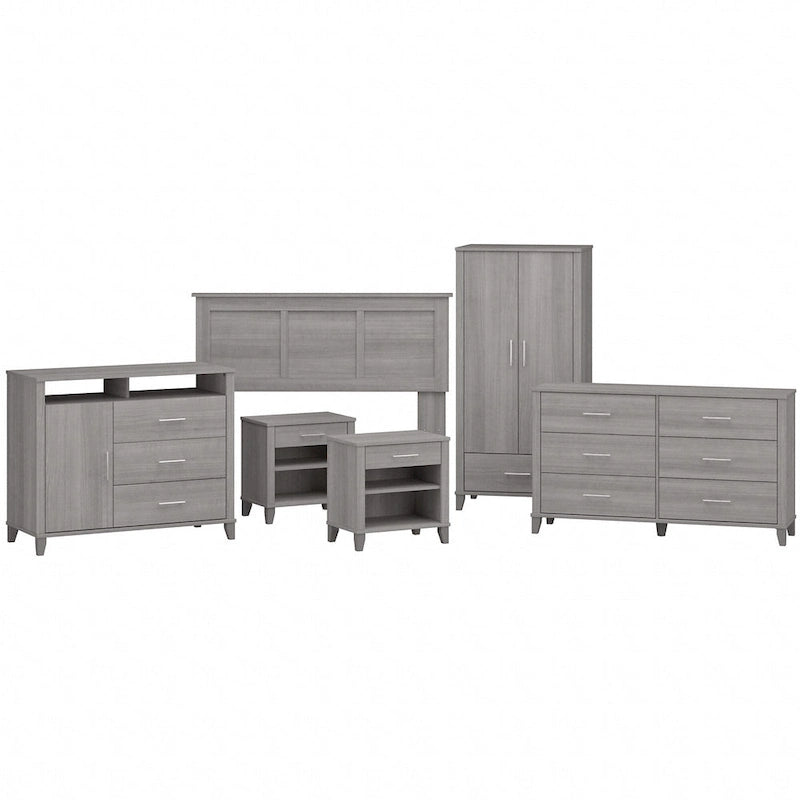 Ensemble de chambre 6 pièces pleine/grand lit Somerset par Bush Furniture