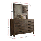 Lit plate-forme California King avec rangement en bois, style rustique marron doré
