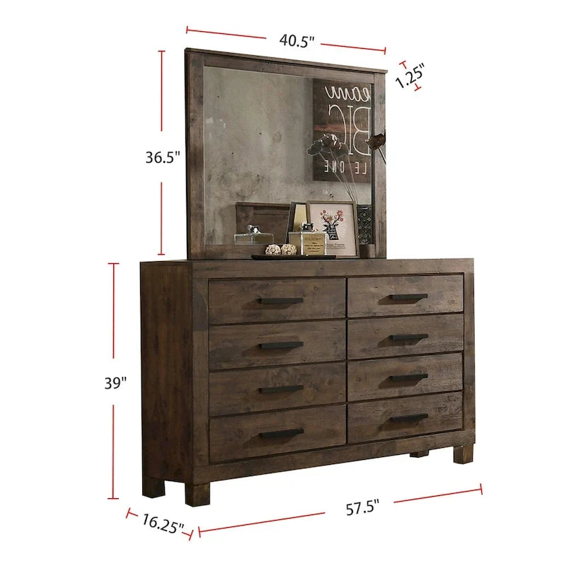 Lit plate-forme California King avec rangement en bois, style rustique marron doré