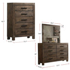 Lit plate-forme California King avec rangement en bois, style rustique marron doré