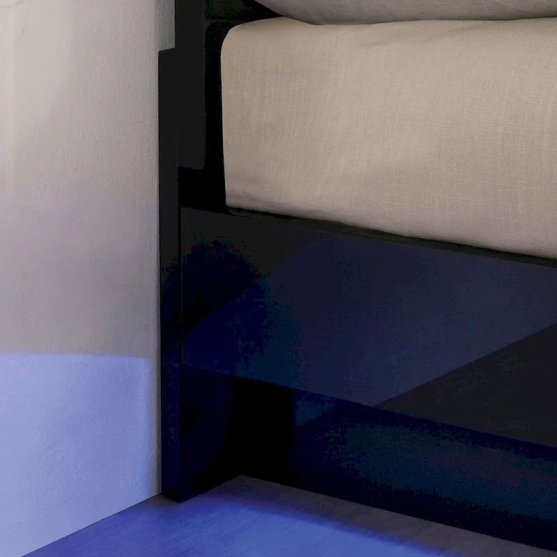 Lit plateforme Benvolio contemporain noir avec éclairage LED par Furniture of America