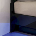 Lit plateforme Benvolio contemporain noir avec éclairage LED par Furniture of America