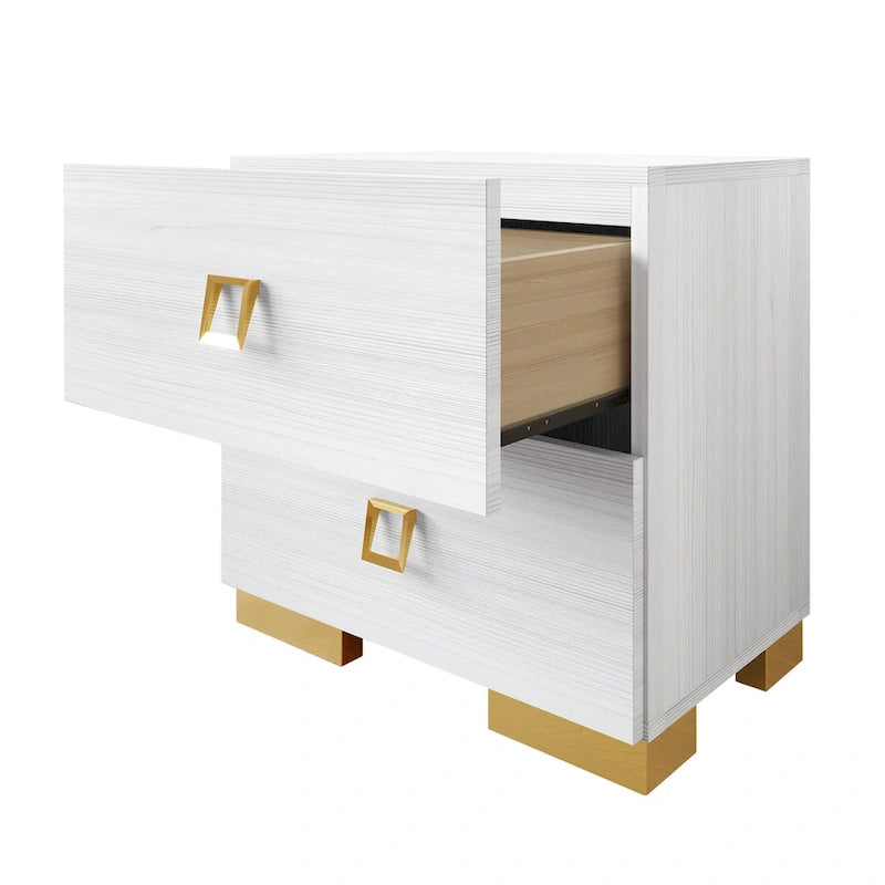 Table de chevet CraftPorch Modern Luxurious à 2 tiroirs