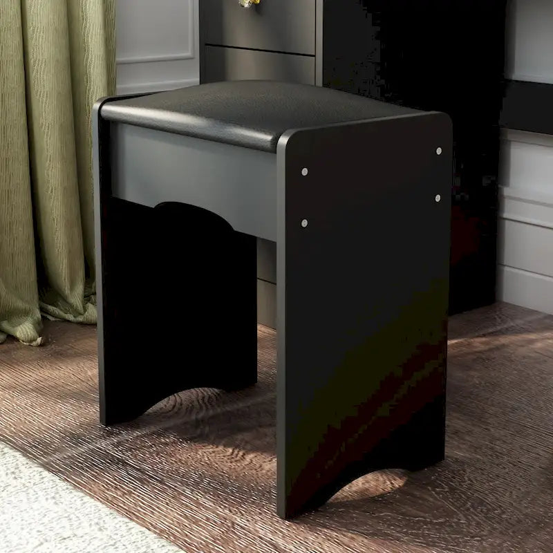 Timechee Coiffeuse avec miroir rond, tiroirs et étagères - Blanc - 31.5L x 15.7W x 52H