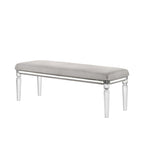 Ensemble de chambre à coucher 6 pièces en panneau rembourré gris Evonne avec éclairage DEL