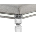 Ensemble de chambre à coucher 6 pièces en panneau rembourré gris Evonne avec éclairage DEL