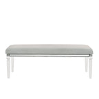 Ensemble de chambre à coucher 6 pièces en panneau rembourré gris Evonne avec éclairage DEL
