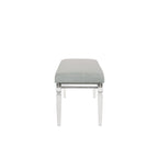 Ensemble de chambre à coucher 6 pièces en panneau rembourré gris Evonne avec éclairage DEL