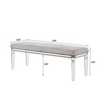 Ensemble de chambre à coucher 6 pièces en panneau rembourré gris Evonne avec éclairage DEL