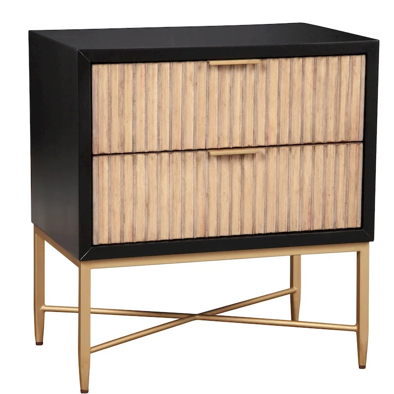 Table de chevet en bois à 2 tiroirs Origins by Alpine Larsen