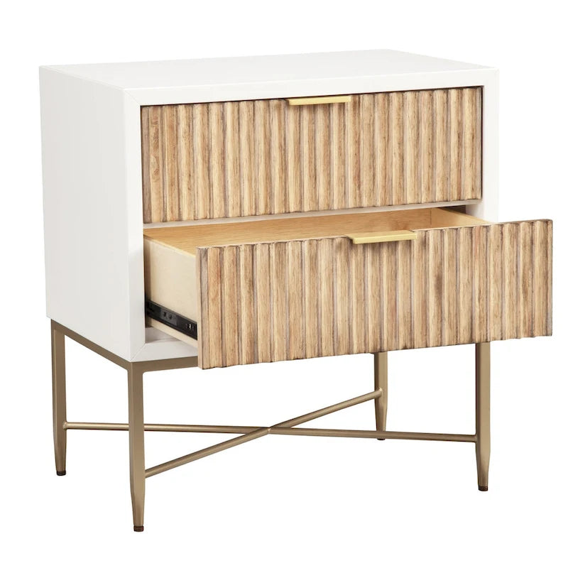 Table de chevet en bois à 2 tiroirs Origins by Alpine Larsen