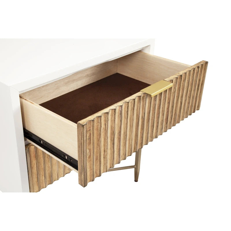 Table de chevet en bois à 2 tiroirs Origins by Alpine Larsen