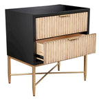 Table de chevet en bois à 2 tiroirs Origins by Alpine Larsen