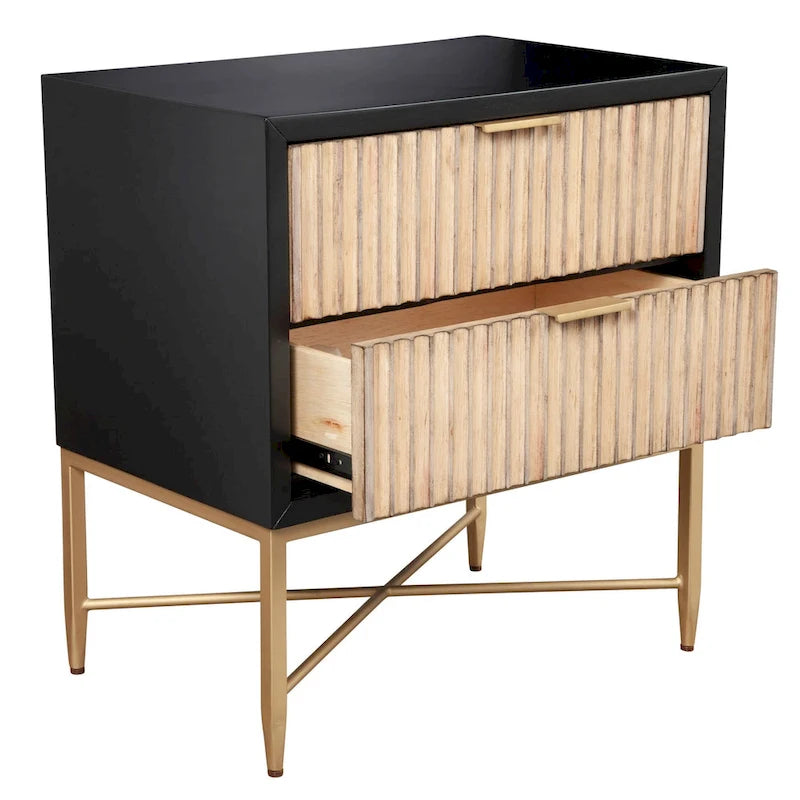 Table de chevet en bois à 2 tiroirs Origins by Alpine Larsen