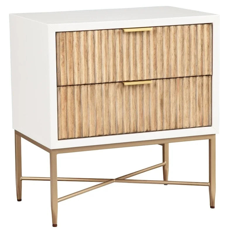 Table de chevet en bois à 2 tiroirs Origins by Alpine Larsen