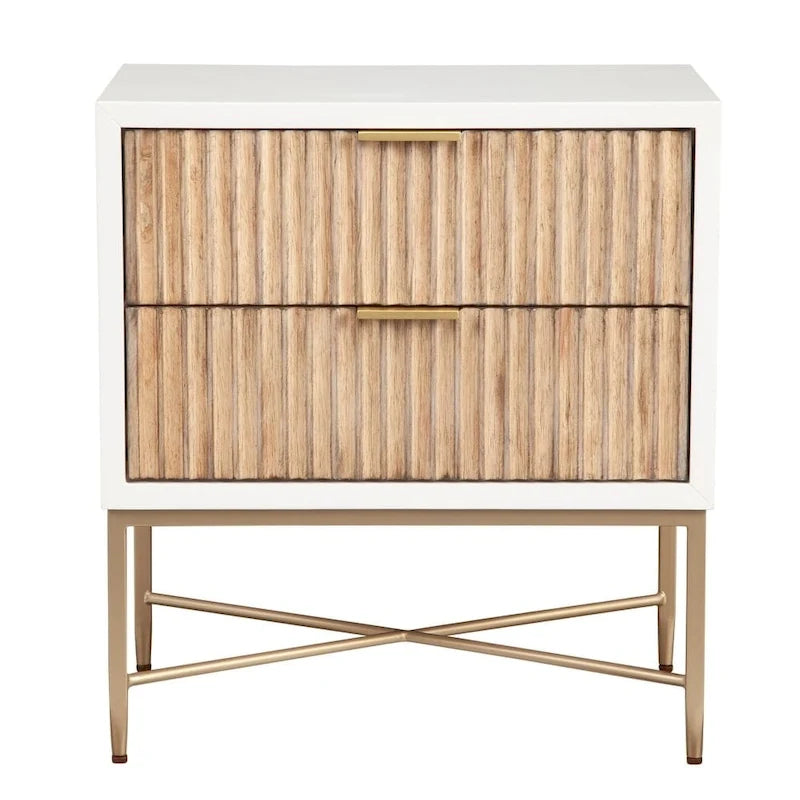 Table de chevet en bois à 2 tiroirs Origins by Alpine Larsen