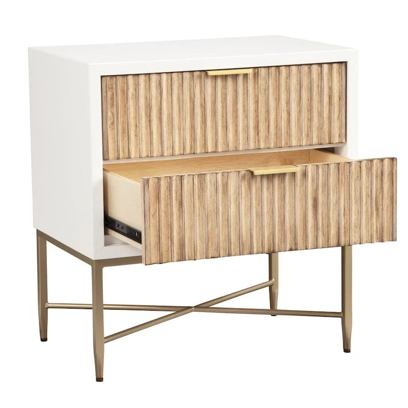 Table de chevet en bois à 2 tiroirs Origins by Alpine Larsen
