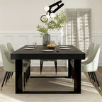 Table de conférence rectangulaire Chêne/Noir, 220 cm (L) × 120 cm (P), 8 places
