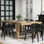 Table de conférence rectangulaire Chêne/Noir, 220 cm (L) × 120 cm (P), 8 places