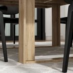 Table de conférence rectangulaire Chêne/Noir, 220 cm (L) × 120 cm (P), 8 places