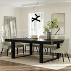 Table de conférence rectangulaire Chêne/Noir, 220 cm (L) × 120 cm (P), 8 places