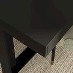 Table de conférence rectangulaire Chêne/Noir, 220 cm (L) × 120 cm (P), 8 places