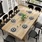 Table de conférence rectangulaire Chêne/Noir, 220 cm (L) × 120 cm (P), 8 places