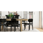 Table de conférence rectangulaire Chêne/Noir, 220 cm (L) × 120 cm (P), 8 places
