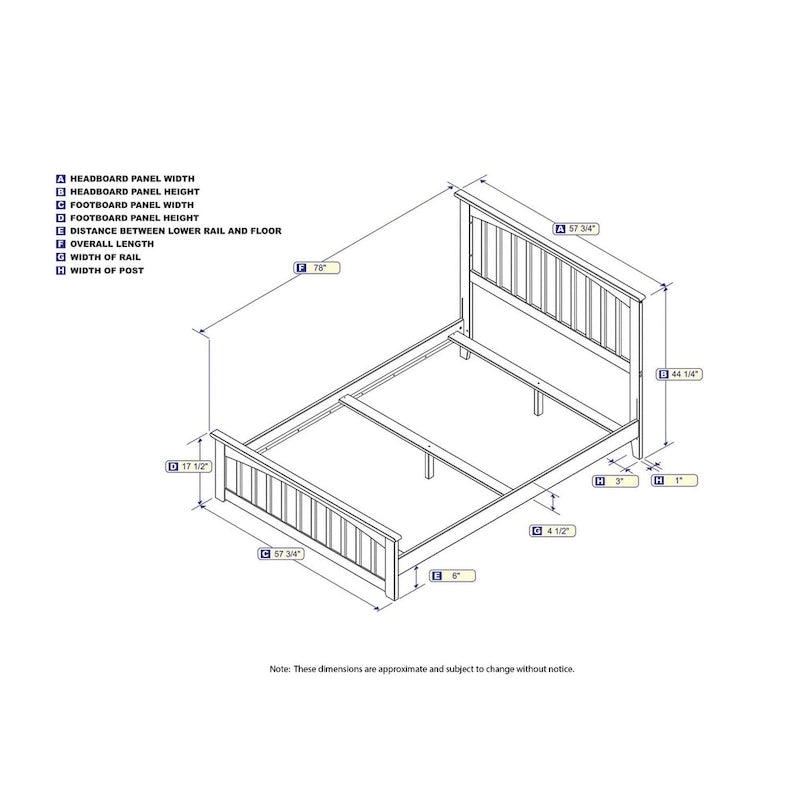 Cadre de lit Mission Full Foundation avec pied de lit assorti en noyer