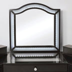 Meuble de maquillage Ulru 3 pièces en bois massif de style transitionnel avec éclairage DEL Furniture of America