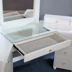 Meuble de maquillage Ulru 3 pièces en bois massif de style transitionnel avec éclairage DEL Furniture of America