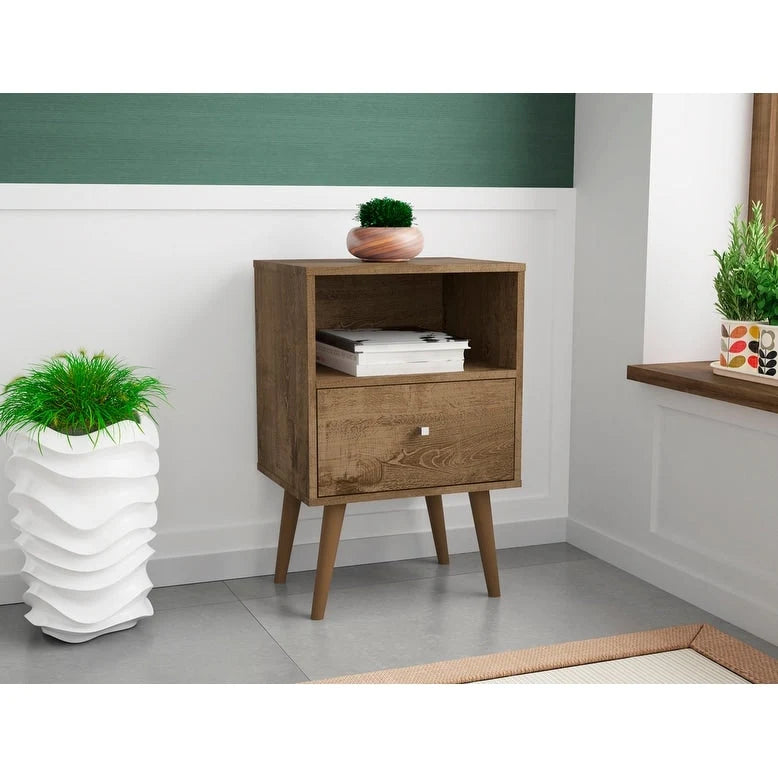 Table de chevet Liberty 1.0 du milieu du siècle moderne à 1 tiroir
