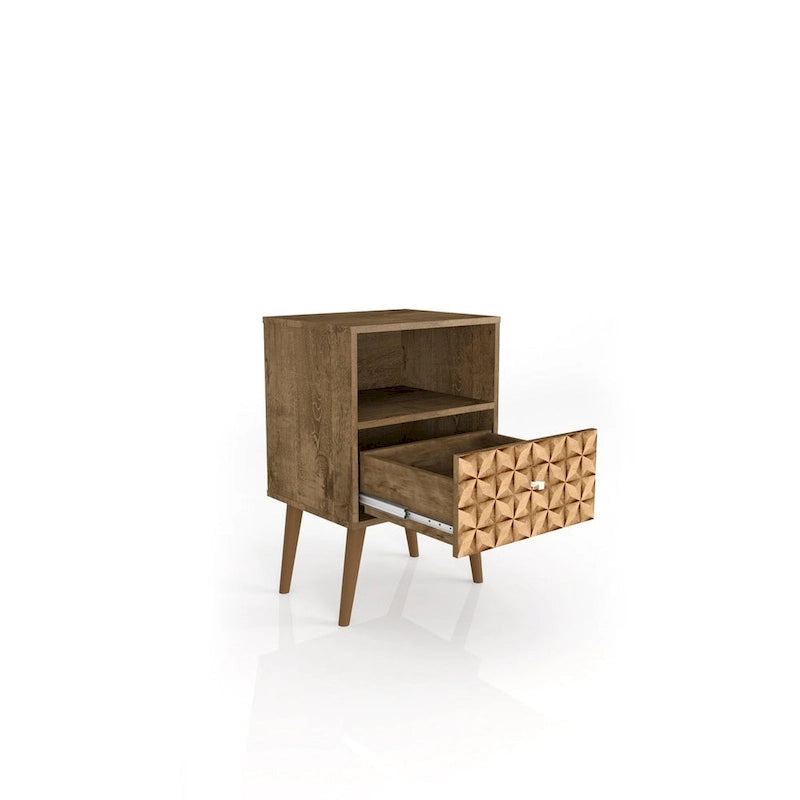 Table de chevet Liberty 1.0 du milieu du siècle moderne à 1 tiroir